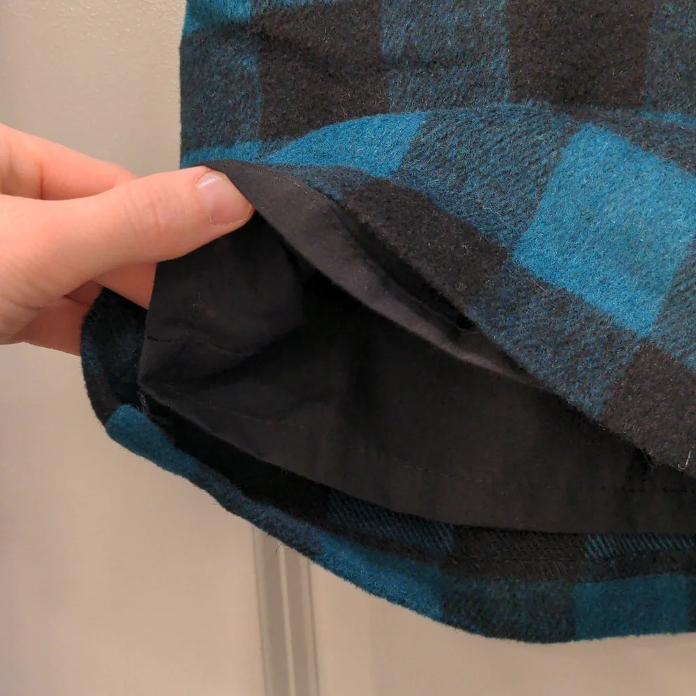 Forever 21 Teal & Black Buffalo Plaid Mini - Picture 3 of 5